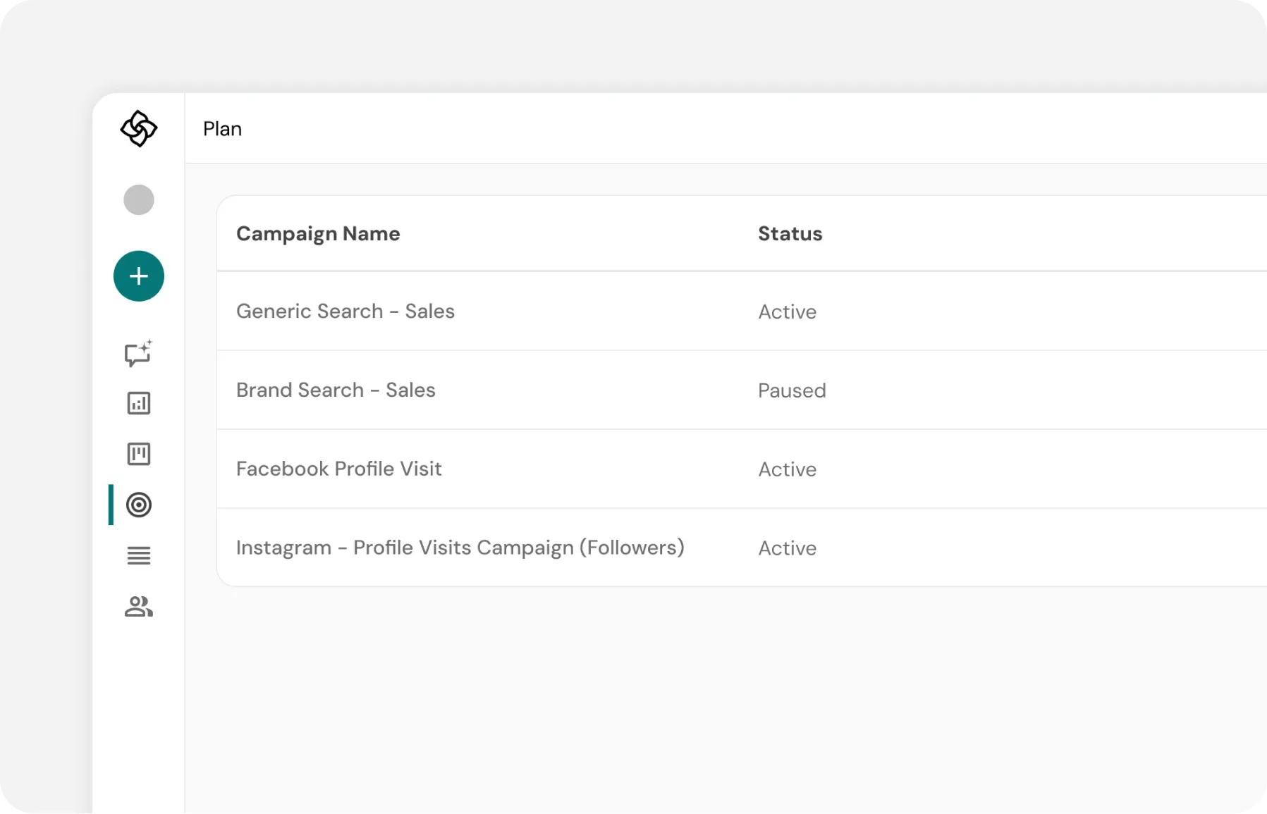 Marketing planning interface
